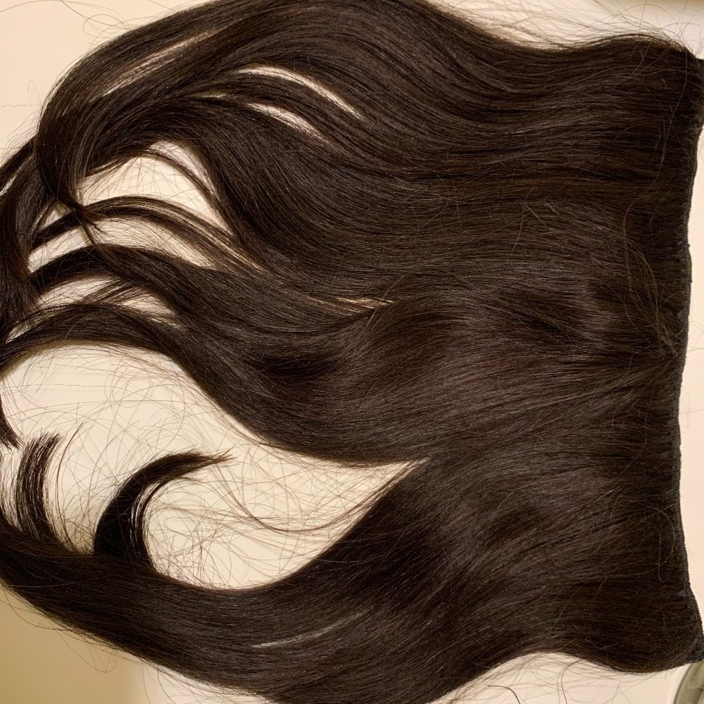 Human Hair Extensions, 12” 50g half head Volumizer Clip In Dark Brown #2